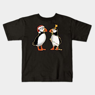 Puffins in Christmas Gear Kids T-Shirt